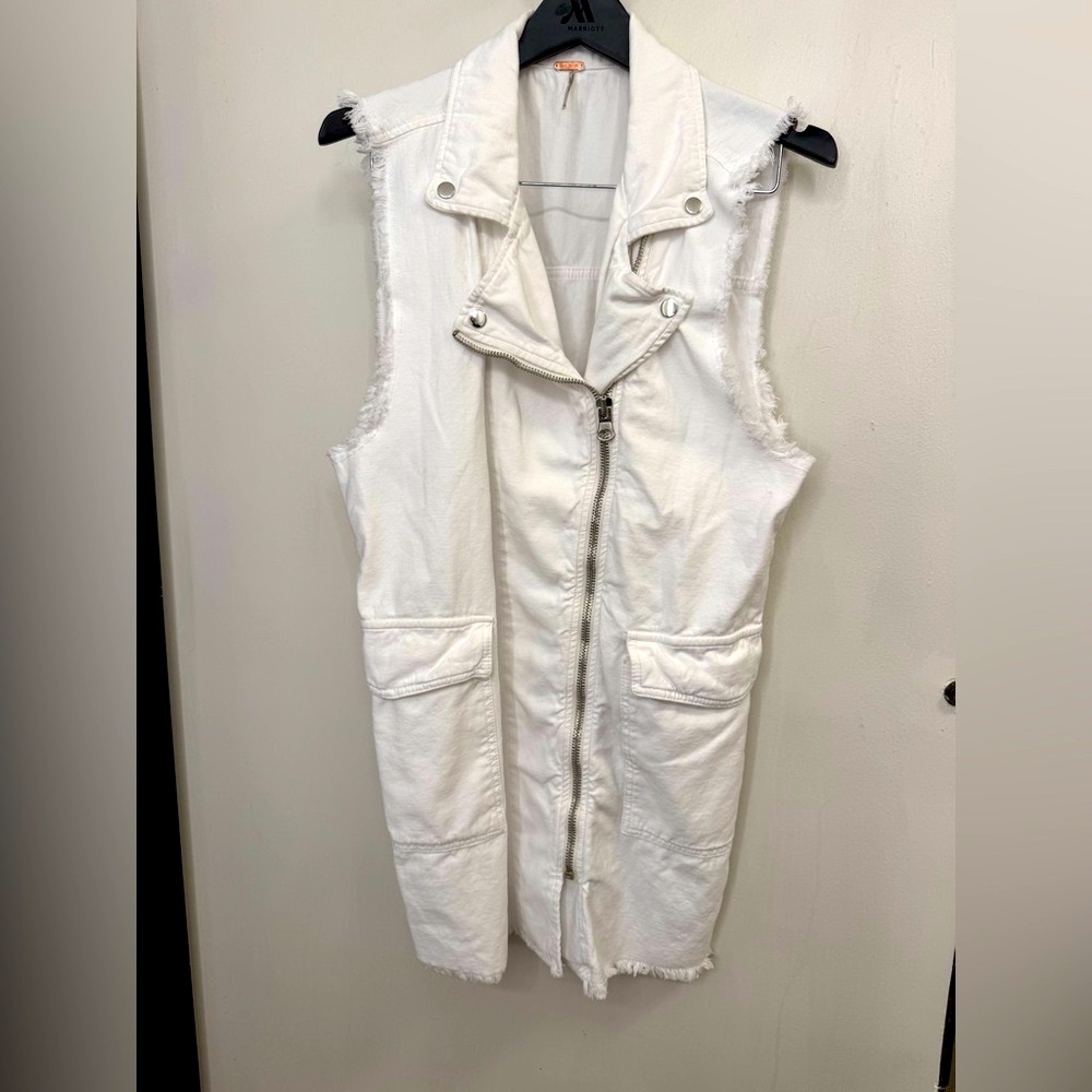 Revolve Free People White Vest Moto Dress Size Small